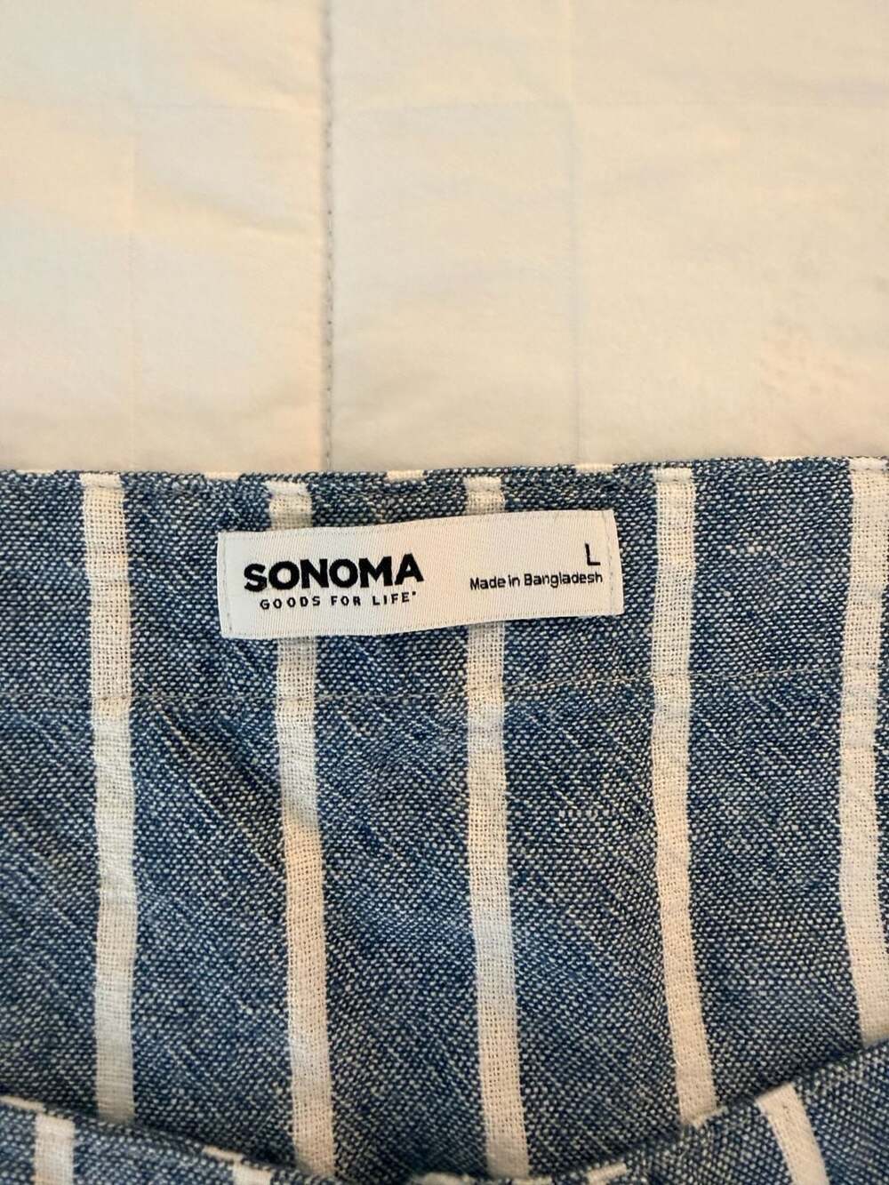 Sonoma Blue White Striped Tie Front Tank Coastal Cottagecore Summer Top Size - Picture 3 of 5